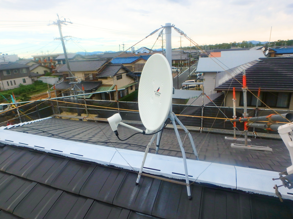 豊橋市:集合住宅の衛星アンテナ・ブースター・分配器取替による4K8K放送導入工事